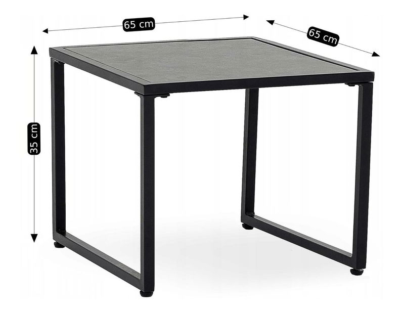 Zahradní set Torpemente (černá + šedá) (pro 4 osoby)