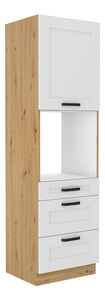 Vysoká skříňka na vestavnou troubu Lesana 2 (bílá + dub artisan) 60 DPS-210 3S 1F 