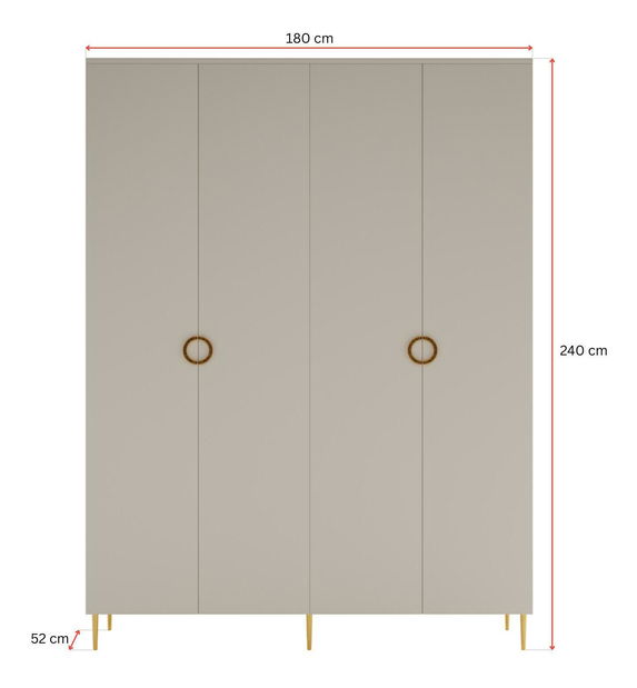 Šatní skříň Bellic B4 (kašmír)