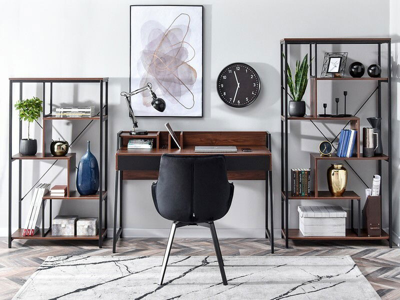 Regál Harp Ab (ořech + černá)