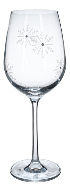 Set 4 ks sklenic na víno s krystaly 450ml Snouflek 