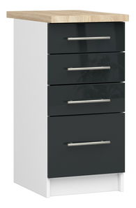 Dolní kuchyňská skříňka Ozara S40 SZ4 (bílá + grafit lesk)