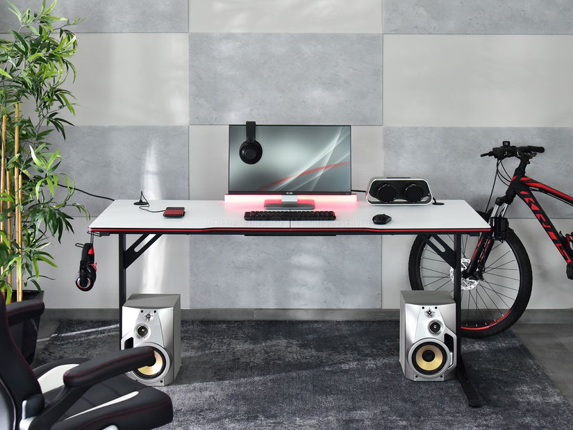 PC stolek Matts 160 (bílá + černá)