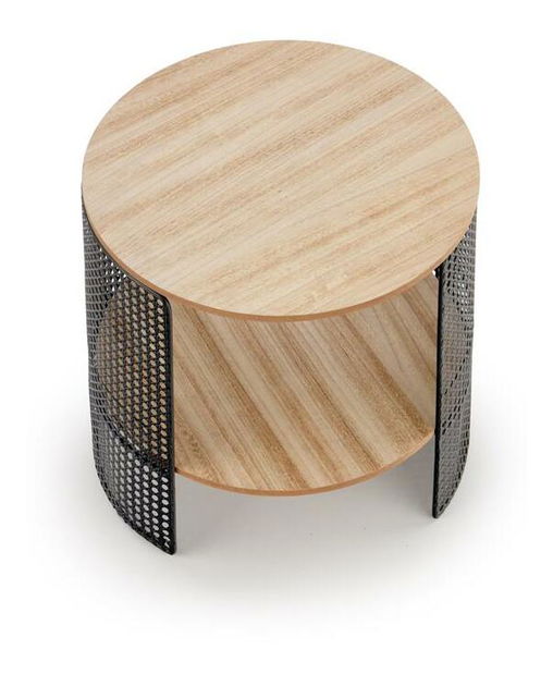 Konferenční stolek Tran (přirodně dřevo + černá)