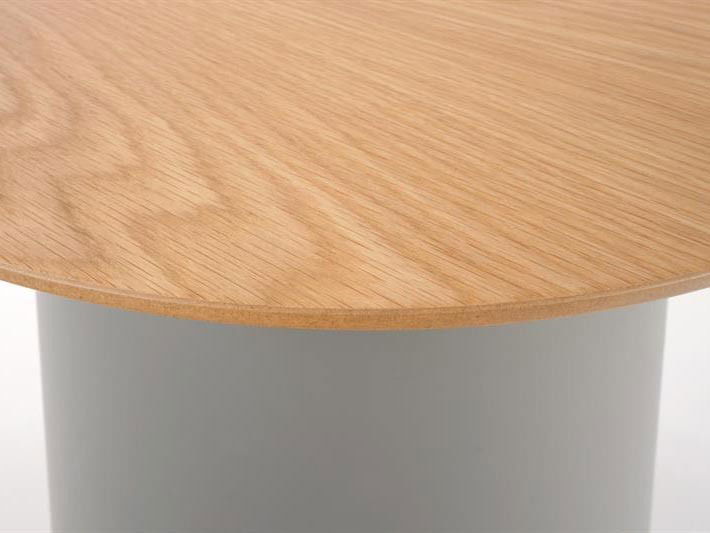 Konferenční stolek Argelia (přirodně dřevo + šedá)