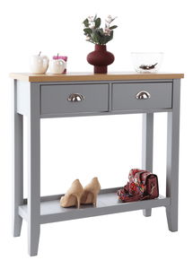 Konzolový stolek Freude (šedá + světlý ořech)