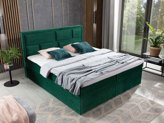 Boxspring postel 180 cm Menera (zelená)