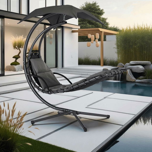 Zahradní houpací křeslo Respirar (šedá)