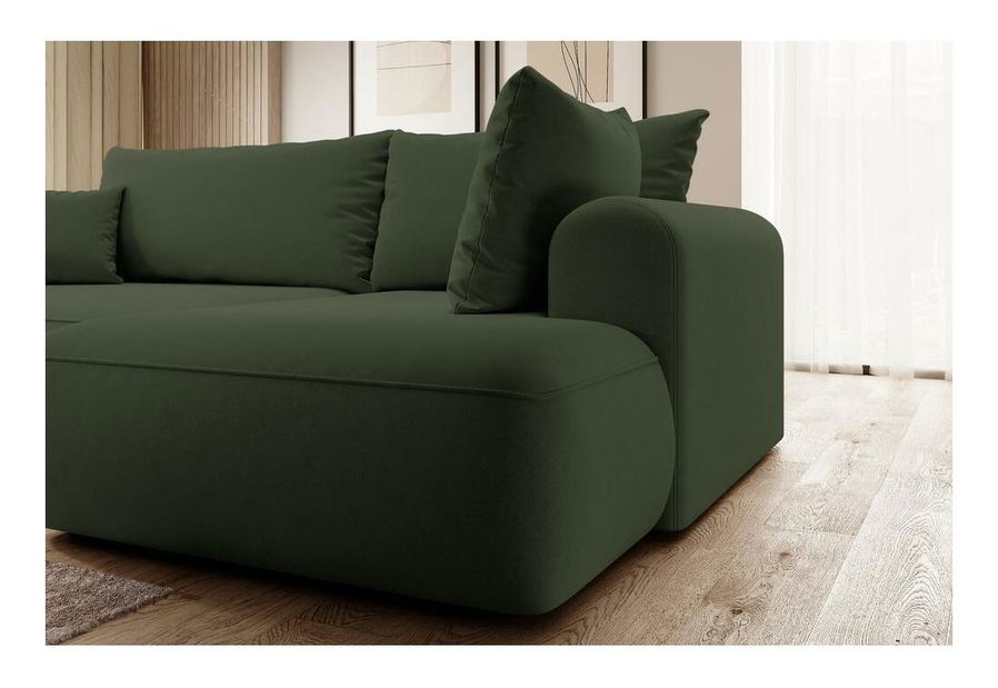 Rohová sedací souprava Olivo II (P) (zelená + černá)