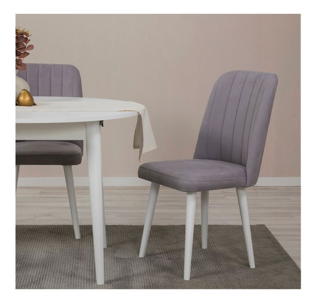 Jídelní set Vlasta 3 (bílá + šedá) (pro 2 osoby)