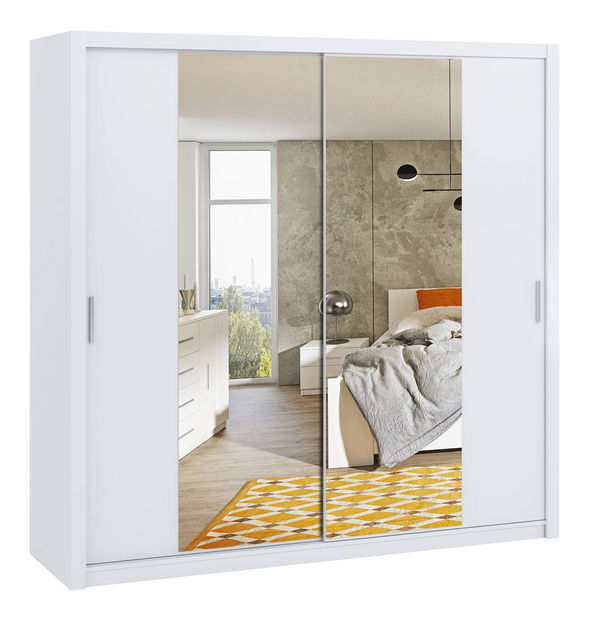 Šatní skříň s posuvnými dveřmi Klary SZ220 KE11 (dub artisan) (se zrcadlem)