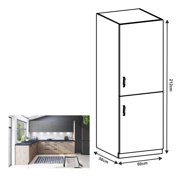 Potravinová kuchyňská skříňka D60ZL Langari (dub artisan) (P)