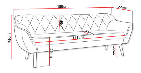 Pohovka Quentin 3 (světlobéžová)