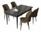 Jídelní set Arpo (mramor černý +  hnědá) (pro 4 osoby)