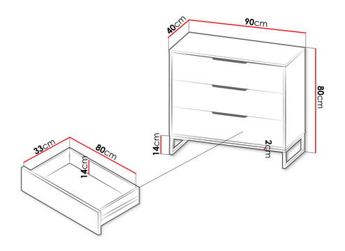 Komoda Irawadi K3SZ IA03 (hickory + matná bílá) *výprodej
