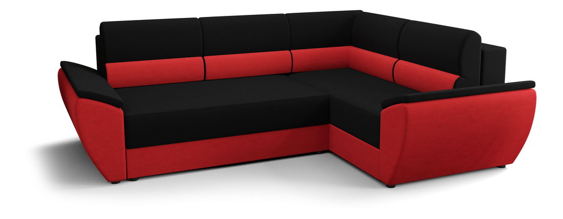 Rohová sedací souprava Radiant Plus (černá + červená) (P)