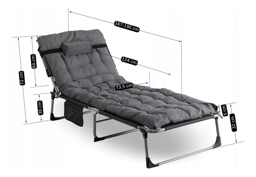 Zahradní lehátko Venden (šedá)
