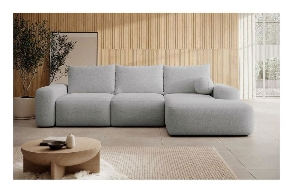 Rohová sedací souprava Carlito (P) (šedá + černá)