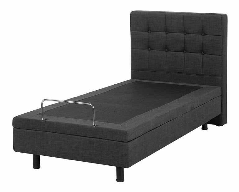 Jednolůžková postel 80 cm DUCHE (látka) (šedá) (s roštem)