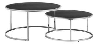 Set 2 ks konferenčních stolků Dvan (stříbrná + černá)