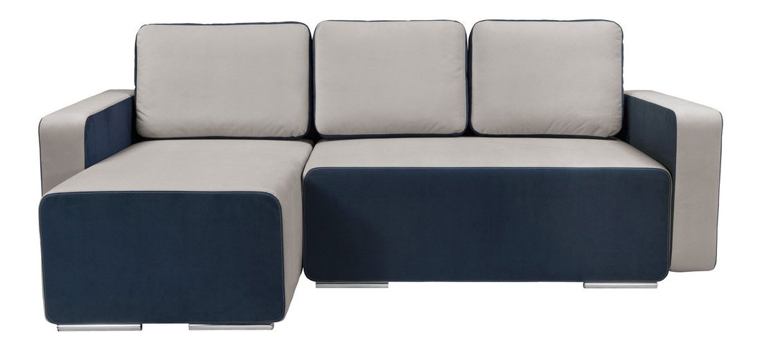 Rohová sedací souprava BRW Possi Lux 3DL.URC LED modrá/šedá (L) (s osvětlením)