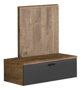 Noční stolek Amnezi (dub ribeck + grafit tmavý) 