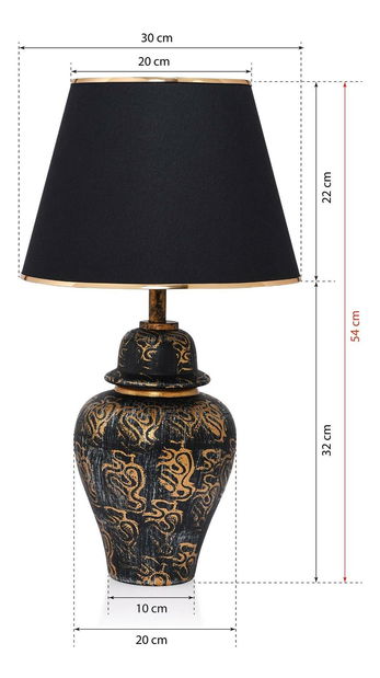 Stolní lampa Noxortta 1 (černá + zlatá)