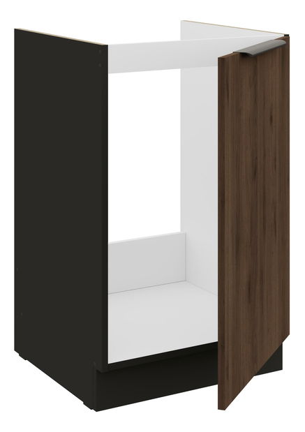 Dolní kuchyňská skříňka Manana 50 ZL 1F BB (korpus: černá matná + fronta: ořech okapi)