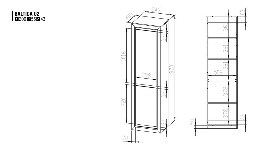 Policová skříň Baltica 2