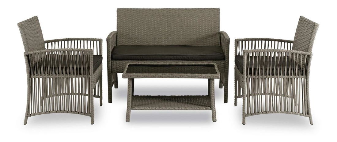 Zahradní set Frutos (béžová + šedá) (pro 4 osoby)