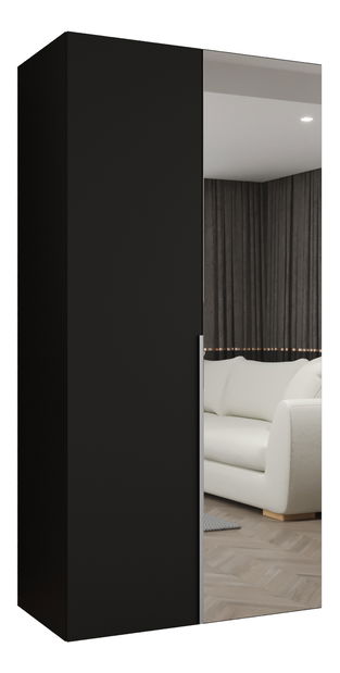 Šatní skříň 100 cm Alice 2 (černá + kašmír)