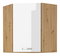 Rohová horní kuchyňská skříňka Arryn 58x58 GN-90 1F (dub artisan + lesk bílý)
