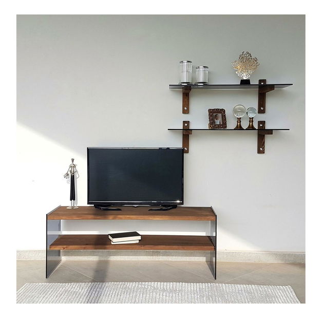 Obývací stěna Vamebo 4 (ořech + kouřová)