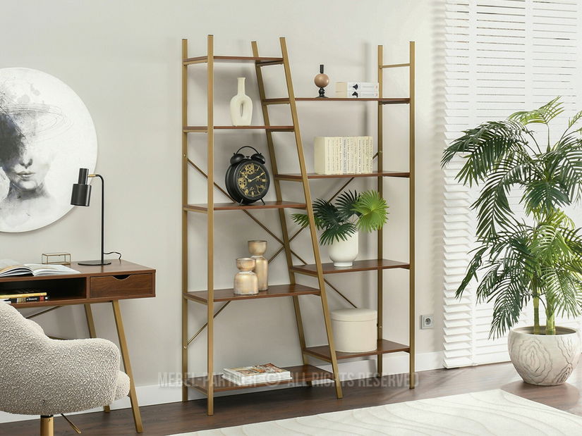 Regál Gecon Reg (ořech + zlatá)