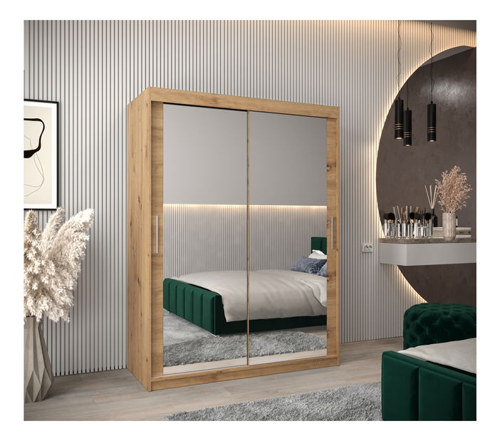 Šatní skříň 150 cm Toki 3 (Dub artisan + Dub artisan)