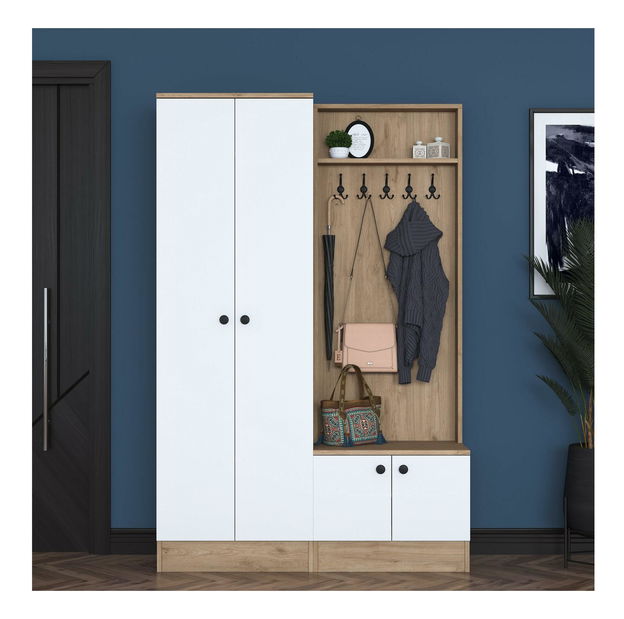 Předsíňová stěna Pixie 11 (ořech + bílá)