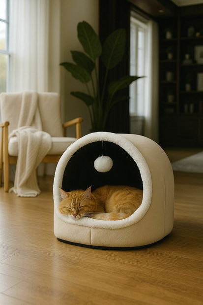 Pelíšek pro kočky Alasia (šedá) 2