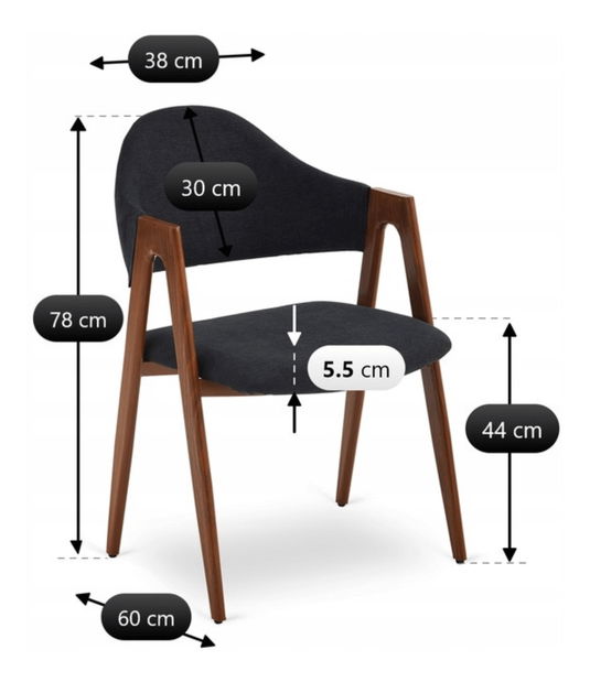  Jídelní židle Renuncio (černá + ořech)