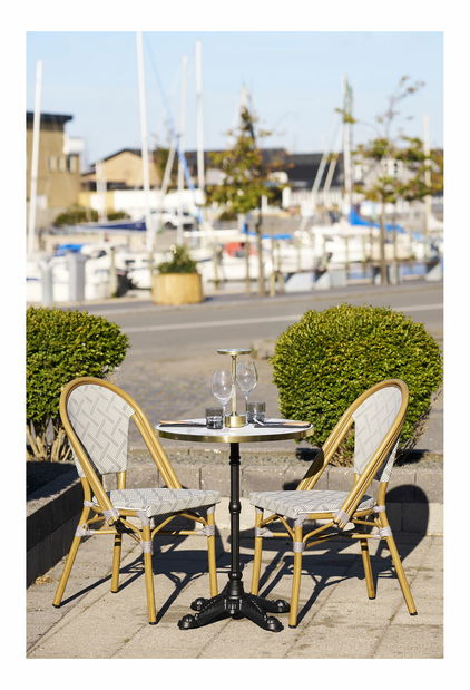 Bistro stůl Bsamira 2 (bílá + černá)