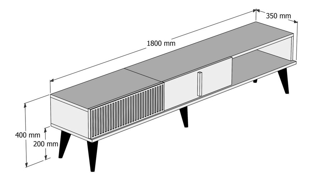 TV stolek/skříňka Millano 1 (Ořech + Černá)