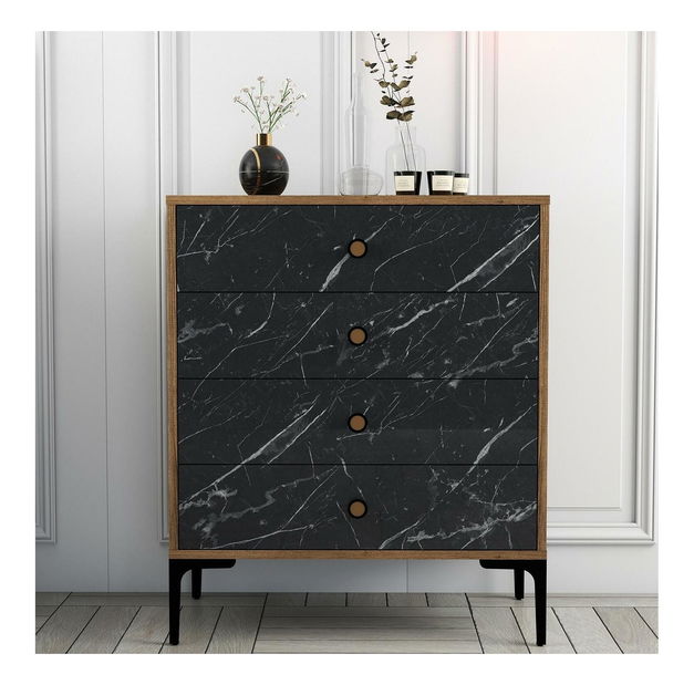 Komoda Logan 541 (ořech + černá)