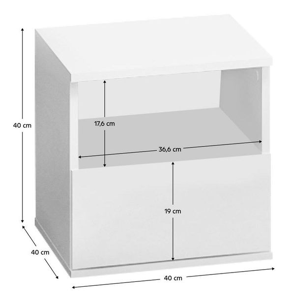 Noční stolek Discutibles (bílá)