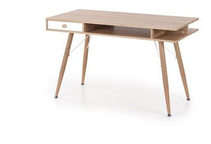Psací stolek Bernie (světle dřevo + bílá)