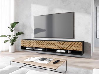 TV skříňka/stolek Aldesia 180 (grafit + dub wotan)