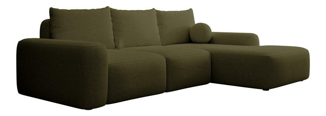 Rohová sedací souprava Carlito (P) (olivová + černá)