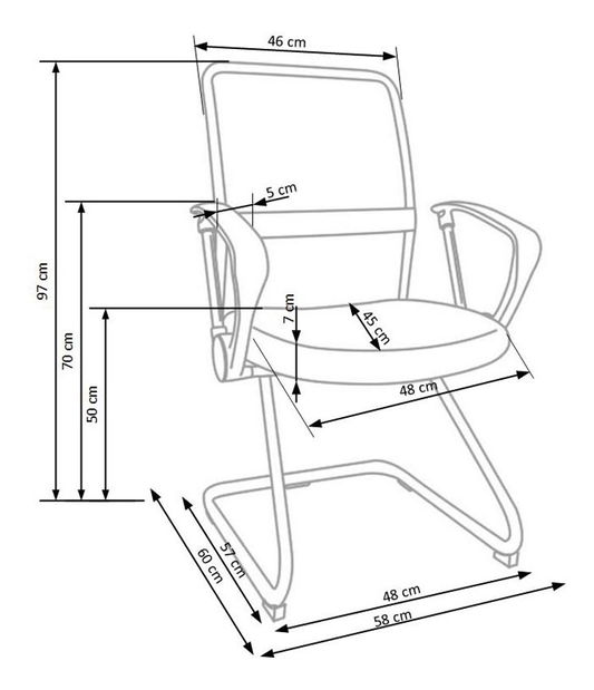 Konferenční židle Vicky skid (černá)