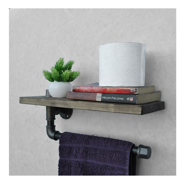 Nástěnný věšák Nenanu 18 (ořech + černá)