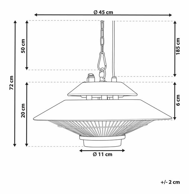 Stropní ohřívač Merza (černá)