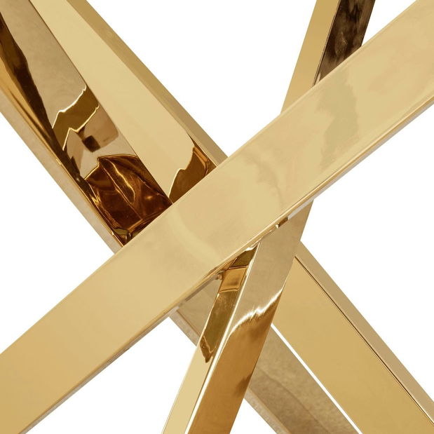 Jídelní stůl Bocas (mramor bílý + zlatá) (pro 4 osoby)