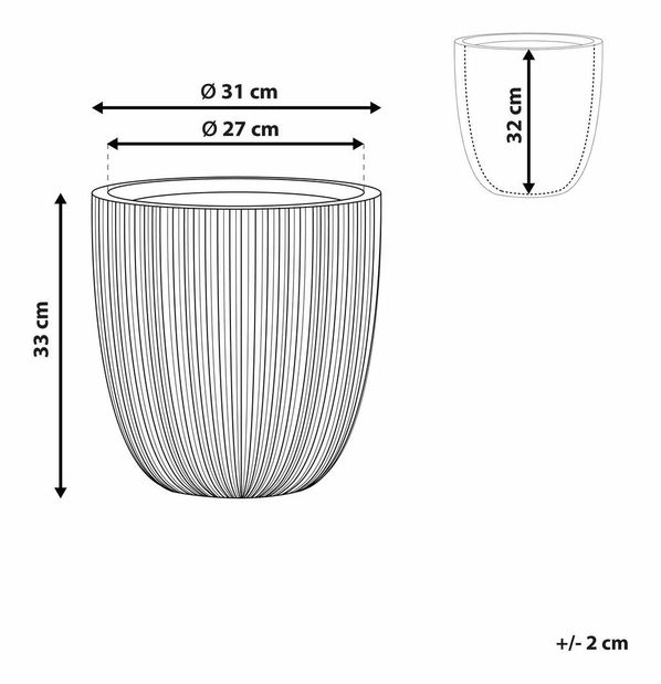 Květináč 33 cm Chos (šedá)